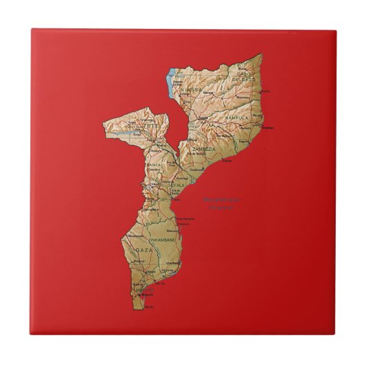 モザンビーク地図タイル タイル (正面)