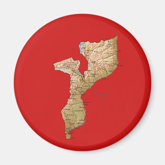 モザンビーク地図マグネット マグネット (正面)