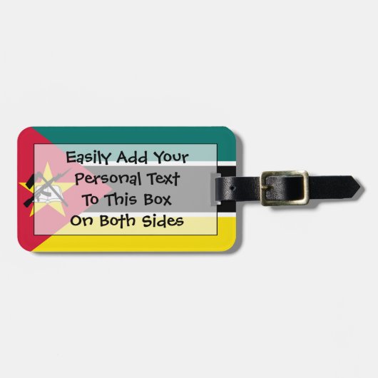モザンビーク簡単ID個人用フラグ ラゲッジタグ (正面横)