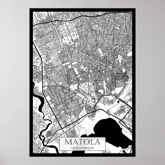 モザンビーク マトラ市地図 ポスター (正面)