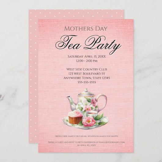 モザーデイティーパーティー 招待状 (正面/裏面)