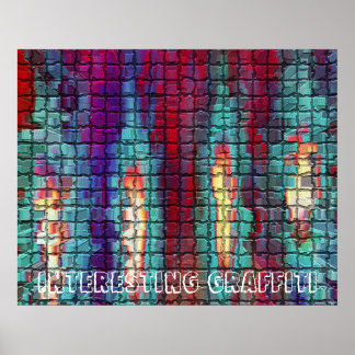 モシアックタイルのグラフィティ ポスター