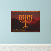 モシェの（ユダヤ教）メノラー キャンバスプリント (インサイチュ (ウッドフロア))