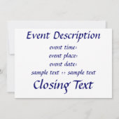 モシェの（ユダヤ教）メノラー 招待状 (裏面)