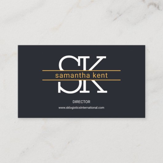 モシンプルノグラムブラウンスタイリッシュ·ロジスティストライプクス 名刺 (正面)