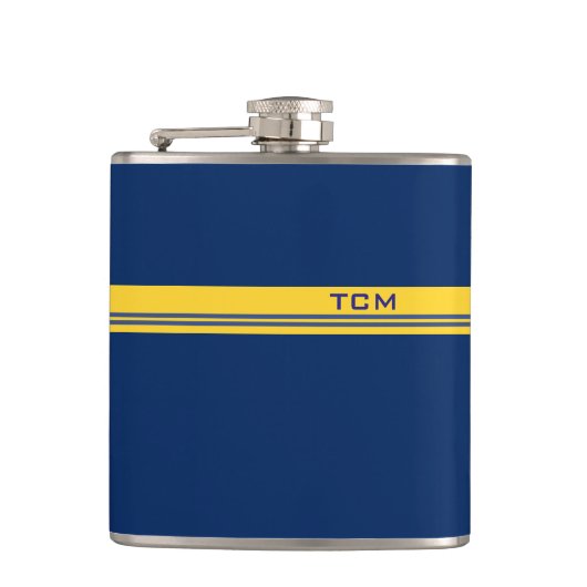 モシンプルノグラム(濃い青と黄色) フラスク (正面)