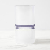 モシンプルノグラム（青と白） フロストグラスビールジョッキ (中央)