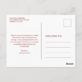 モシンプルルタルボードブルゴーニュモダン卒業 ポストカード (裏面)