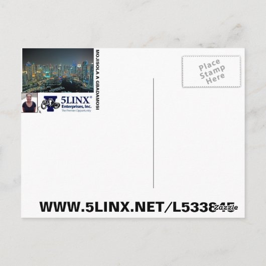 モジソラ・ア・ガダモシのドバイはがきへようこそ ポストカード (裏面)