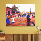 モジゾラA GBADAMOSI OKUBUによるアフリカ通り キャンバスプリント (インサイチュ (リビング))