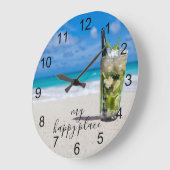 モジトカクテルビーチハッピープレイス   ラージ壁時計 (傾斜)