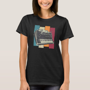 モジュラーシンセサイザーキーボード同期Cat Tシャツ