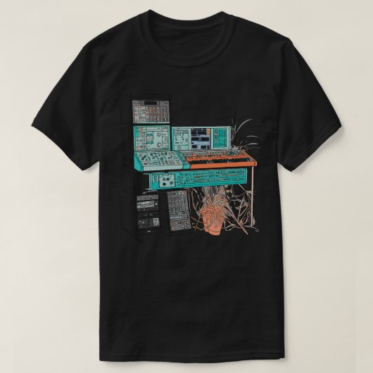 モジュラーシンセサイザーファンデザイン Tシャツ (デザイン正面)