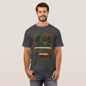 モジュラーシンセサイザー キーボード付電子音楽 Tシャツ (正面フル)