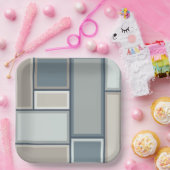 モジュラー中央世紀の幾何モダンパターン ペーパープレート (パーティー)