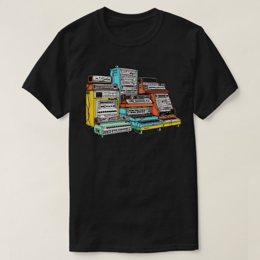 モジュラー型シンセサイザーエステティックファンデザイン Tシャツ (デザイン正面)