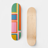 モジュール型レトロモダン幾何カラフル抽象芸術 スケートボード (正面)