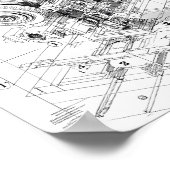 モジュール式機械の精密工学アート ポスター (角)