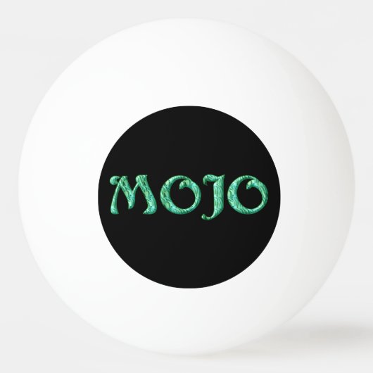モジョグリーン白黒1つ星ピンポンボール 卓球ボール (正面)