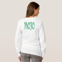 モジョ女性用ホワイト長袖Tシャツ背面