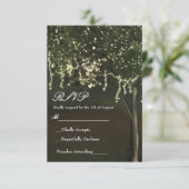 モスとライトが可愛いツリーデザインの結婚式RSVP 出欠カード (スタンド正面)