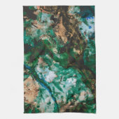 モスアガテグリーンクリスタルジオード抽象芸術 キッチンタオル (縦)
