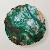 モスアガテグリーンクリスタルジオード抽象芸術 ラウンドクッション (裏面)