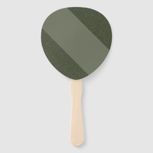 モスエレガントグリーンにセットした斜め楕円ファン ハンドファン (正面)