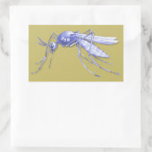 モスキートアポップ・アートのート 長方形シール (バッグ)