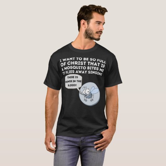 モスキートジョークおもしろいクリスチャン聖書イエス Tシャツ (正面フル)
