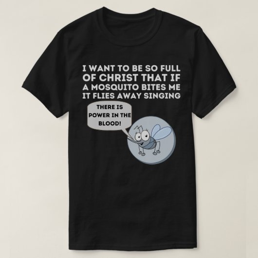 モスキートジョークおもしろい- Christian Bible & Jイエス Tシャツ (デザイン正面)