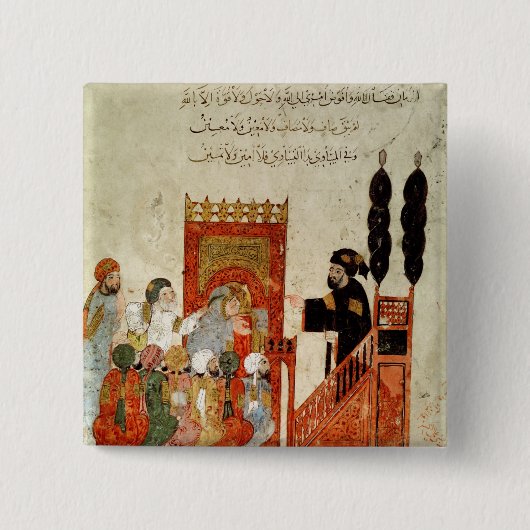 モスクで説教するAbou Zayd 缶バッジ (正面)