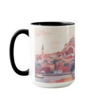 モスクとボスポラス海峡の街並みが美しいコーヒーカップ