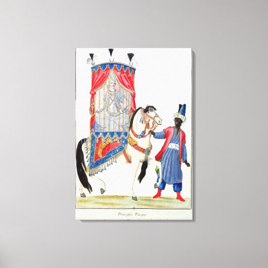 モスクに行く途中のトルコの王女 キャンバスプリント (正面)