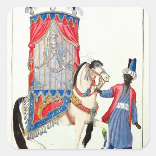 モスクに行く途中のトルコの王女 スクエアシール (正面)