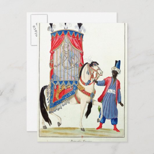 モスクに行く途中のトルコの王女 ポストカード (正面/裏面)