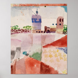 モスクのあるハマメット： Paul Klee 1914 ポスター