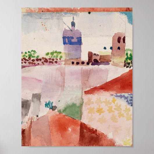 モスクのあるハマメット: Paul Klee 1914 ポスター (正面)