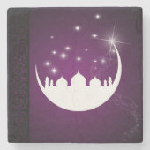 モスクのシルエットでムーン – 石コースター ストーンコースター (正面)