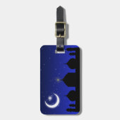 モスクのシルエットで夜 – 荷札 ラゲッジタグ (正面縦)