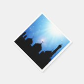 モスクのシルエットとサンレイ – 紙ナプキン スタンダードカクテルナプキン (角)