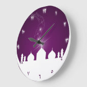 モスクのシルエット付き月 – 壁掛け時計 ラージ壁時計 (傾斜)