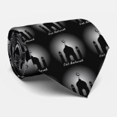 モスクのドームおよび光塔のシルエット ネクタイ (ロール)