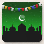 モスクカラフル付きガーランド コースター (正面)