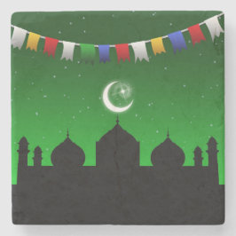 モスクカラフル付きガーランド ストーンコースター