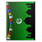 モスクカラフル付きガーランド ノートブック (正面)