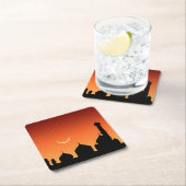 モスクシルエット夕べスカイ – 紙コースター (インサイチュ)