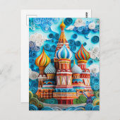 モスクワで玉ねぎのクイリング ポストカード (正面/裏面)