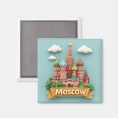🧲 モスクワのスカイライン 休暇の思い出 ロシア 🌆 マグネット (正面/裏面)