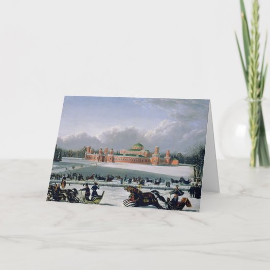 モスクワのペトロフスキー公園でそりのレース シーズンカード (正面)